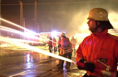 Brand des Lokschuppen in Bckingen